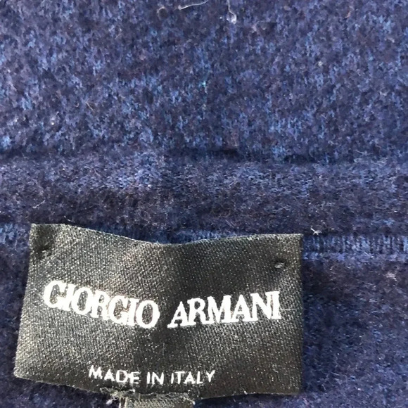 GIORGIO ARMANI Cashmere Navy Blue Sweater - Picture 5 of 9